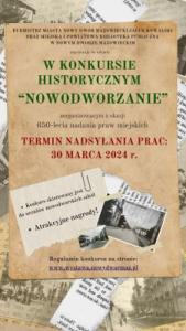 plakat konkursu historycznego Nowodworzanie