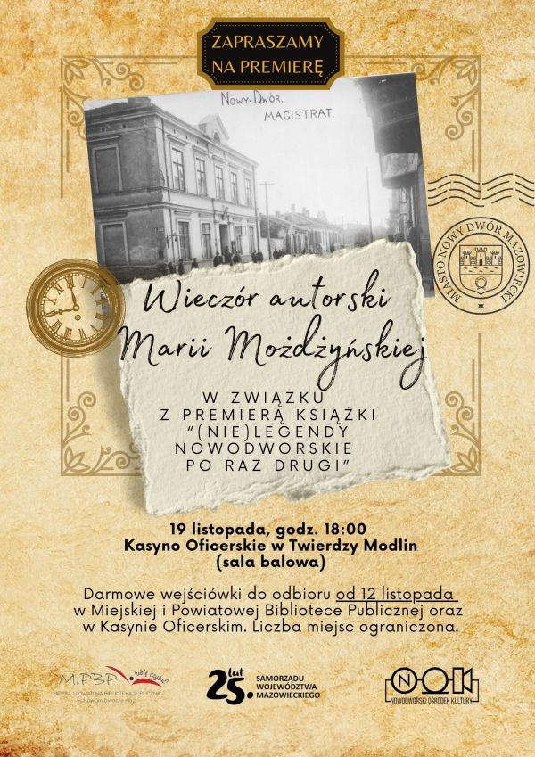 Premiera książki Marii Możdżynskiej (Nie)Legendy nowodworskie.